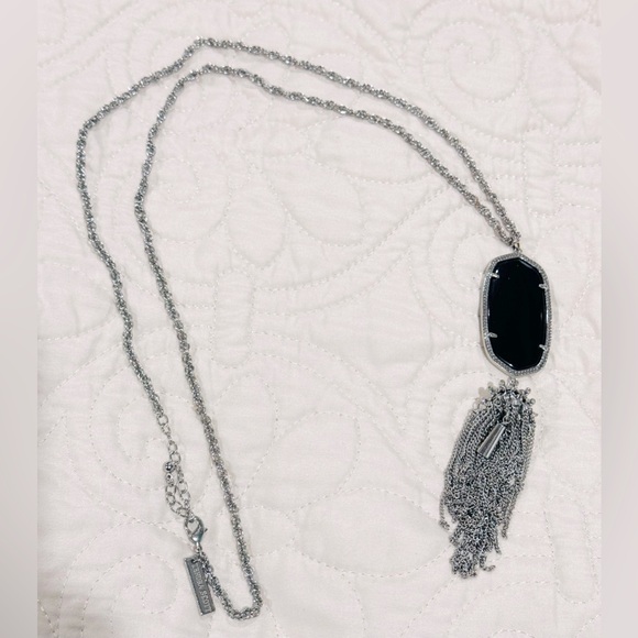 Kendra Scott Black Silver Tone Rayne Necklace - Picture 6 of 7